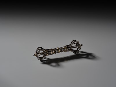 Lot 1 - A LARGE PARCEL-GILT IRON VAJRA, TIBET, 12TH-13TH CENTURY