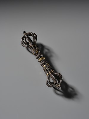 Lot 1 - A LARGE PARCEL-GILT IRON VAJRA, TIBET, 12TH-13TH CENTURY