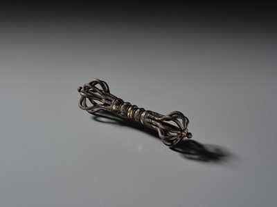 Lot 1 - A LARGE PARCEL-GILT IRON VAJRA, TIBET, 12TH-13TH CENTURY