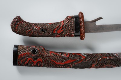 Lot 521 - AN IRON KABUTOWARI (HELMET BREAKER) IN KOSHIRAE