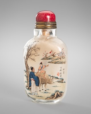 Lot 1039 - AN INSIDE PAINTED GLASS SNUFF BOTTLE, BY DING GUILING