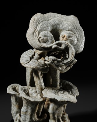 Lot 536 - A GUAN-TYPE LINGZHI-FORM VASE, CHINA, 18TH-19TH CENTURY