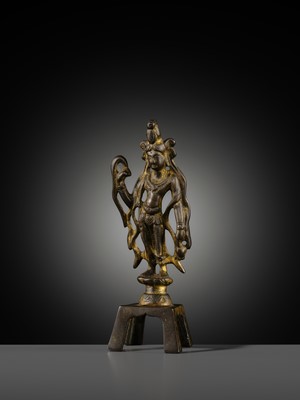 Lot 52 - A GILT-BRONZE FIGURE OF WILLOW GUANYIN, TANG DYNASTY