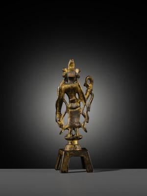 Lot 52 - A GILT-BRONZE FIGURE OF WILLOW GUANYIN, TANG DYNASTY