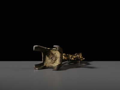 Lot 52 - A GILT-BRONZE FIGURE OF WILLOW GUANYIN, TANG DYNASTY