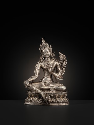 A SILVER FIGURE OF SYAMATARA, QING DYNASTY, 18TH-19TH CENTURY