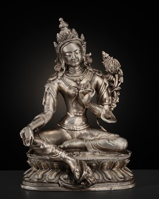 A SILVER FIGURE OF SYAMATARA, QING DYNASTY, 18TH-19TH CENTURY