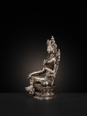 A SILVER FIGURE OF SYAMATARA, QING DYNASTY, 18TH-19TH CENTURY