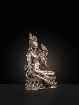 A SILVER FIGURE OF SYAMATARA, QING DYNASTY, 18TH-19TH CENTURY