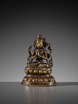 A FINE BRONZE FIGURE OF SHADAKSHARI LOKESHVARA, 17TH-18TH CENTURY