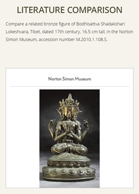 A FINE BRONZE FIGURE OF SHADAKSHARI LOKESHVARA, 17TH-18TH CENTURY