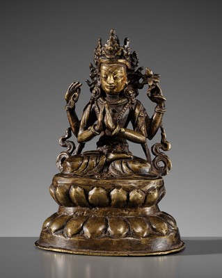 A FINE BRONZE FIGURE OF SHADAKSHARI LOKESHVARA, 17TH-18TH CENTURY