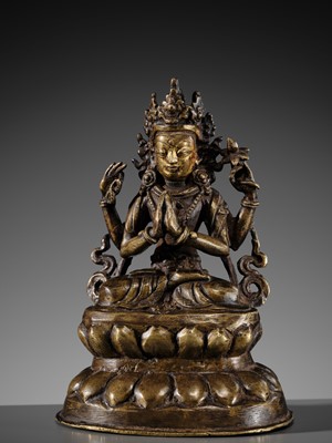 A FINE BRONZE FIGURE OF SHADAKSHARI LOKESHVARA, 17TH-18TH CENTURY