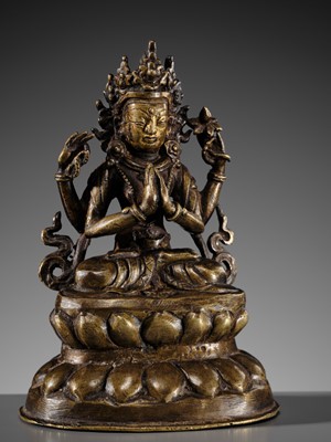 A FINE BRONZE FIGURE OF SHADAKSHARI LOKESHVARA, 17TH-18TH CENTURY