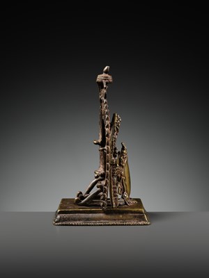 A GILT-BRONZE CAST AND REPOUSSÉ ISHTADEVATA SHRINE, NEPAL, DATED 1824