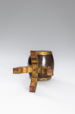 Lot 19 - A GILT-METAL AND BRONZE INCENSE BURNER IN THE FORM OF A KANKO DRUM