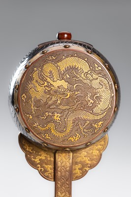 Lot 19 - A GILT-METAL AND BRONZE INCENSE BURNER IN THE FORM OF A KANKO DRUM