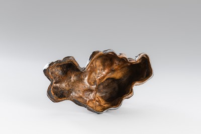 Lot 32 - A BRONZE OKIMONO OF A SAMURAI HUNTING A TIGER