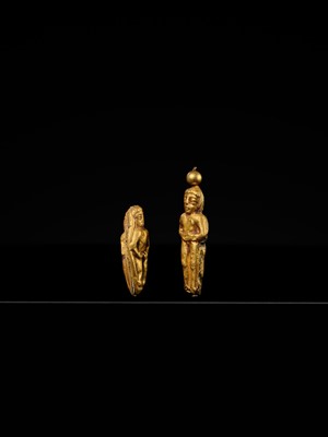 Lot 336 - A GROUP OF TWO GOLD ‘BOY’ BEADS, LATE GRECO BACTRIAN PERIOD OR EARLY KUSHAN EMPIRE