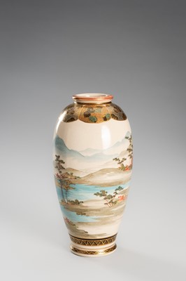 Lot 206 - JUNZAN: A PAIR OF SATSUMA EARTHENWARE VASES WITH COURT LADIES