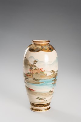 Lot 206 - JUNZAN: A PAIR OF SATSUMA EARTHENWARE VASES WITH COURT LADIES