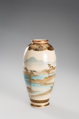 Lot 206 - JUNZAN: A PAIR OF SATSUMA EARTHENWARE VASES WITH COURT LADIES