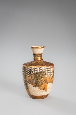 Lot 203 - A GROUP OF THREE MINIATURE SATSUMA PORCELAIN VASES