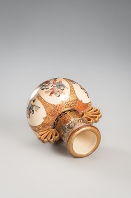 Lot 203 - A GROUP OF THREE MINIATURE SATSUMA PORCELAIN VASES