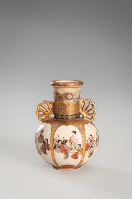 Lot 203 - A GROUP OF THREE MINIATURE SATSUMA PORCELAIN VASES