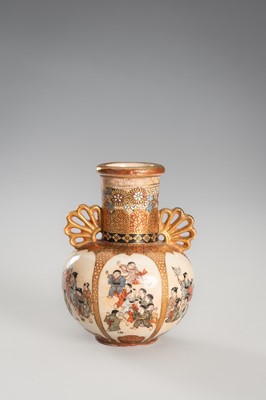 Lot 203 - A GROUP OF THREE MINIATURE SATSUMA PORCELAIN VASES