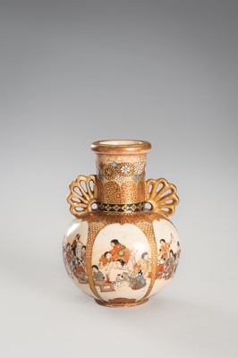 Lot 203 - A GROUP OF THREE MINIATURE SATSUMA PORCELAIN VASES