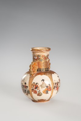 Lot 203 - A GROUP OF THREE MINIATURE SATSUMA PORCELAIN VASES