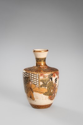 Lot 203 - A GROUP OF THREE MINIATURE SATSUMA PORCELAIN VASES