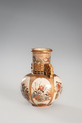 Lot 203 - A GROUP OF THREE MINIATURE SATSUMA PORCELAIN VASES