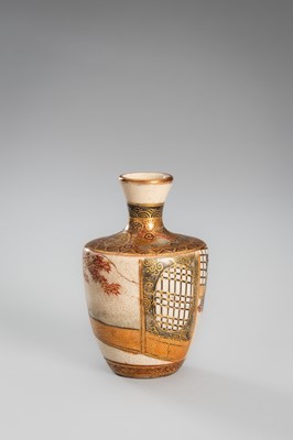 Lot 203 - A GROUP OF THREE MINIATURE SATSUMA PORCELAIN VASES