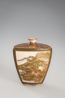 Lot 204 - A PAIR OF SMALL SATSUMA EARTHENWARE VASES