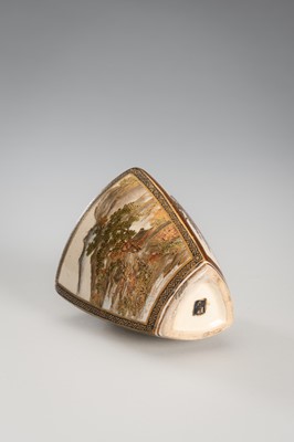 Lot 204 - A PAIR OF SMALL SATSUMA EARTHENWARE VASES