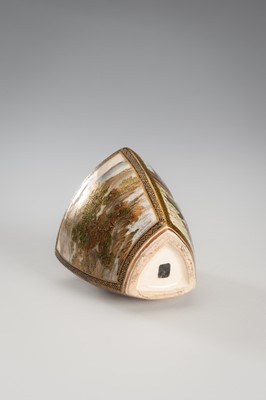 Lot 204 - A PAIR OF SMALL SATSUMA EARTHENWARE VASES