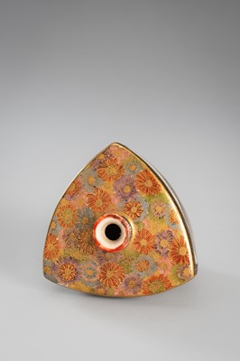 Lot 204 - A PAIR OF SMALL SATSUMA EARTHENWARE VASES