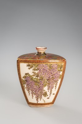 Lot 204 - A PAIR OF SMALL SATSUMA EARTHENWARE VASES