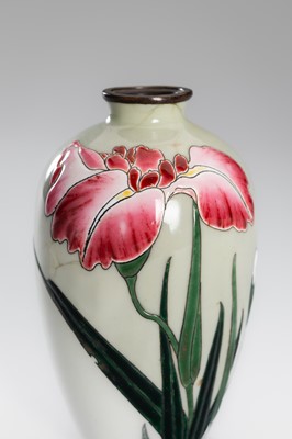 Lot 1548 - A LOT WITH TWO CLOISONNÉ ‘FLORAL’ VASES