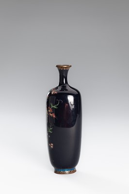 Lot 1548 - A LOT WITH TWO CLOISONNÉ ‘FLORAL’ VASES