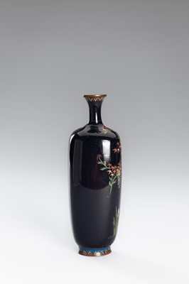 Lot 1548 - A LOT WITH TWO CLOISONNÉ ‘FLORAL’ VASES