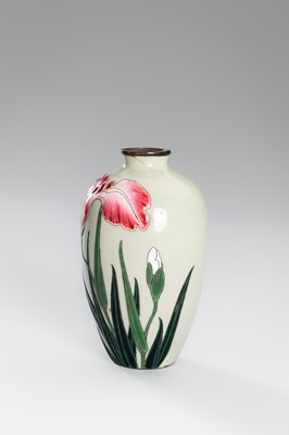 Lot 1548 - A LOT WITH TWO CLOISONNÉ ‘FLORAL’ VASES