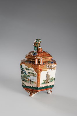 Lot 213 - A GROUP LOT WITH A SIGNED SATSUMA CENSER AND A KUTANI CENSER