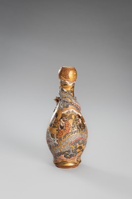 Lot 1570 - A GROUP LOT WITH TWO SIGNED SATSUMA EARTHENWARE VASES