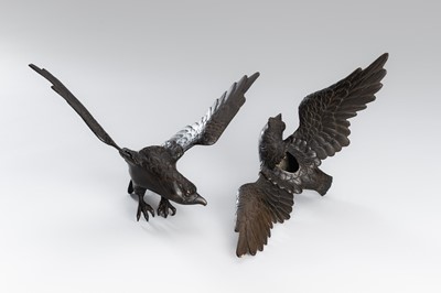 Lot 29 - A PAIR OF BRONZE ‘EAGLE’ KORO (INCENSE BURNER)