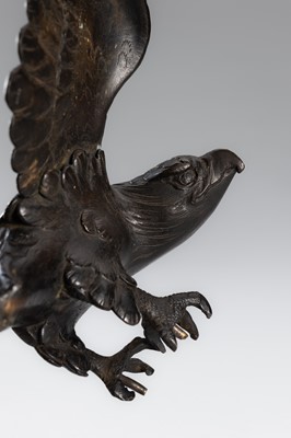 Lot 29 - A PAIR OF BRONZE ‘EAGLE’ KORO (INCENSE BURNER)