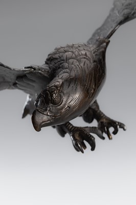 Lot 29 - A PAIR OF BRONZE ‘EAGLE’ KORO (INCENSE BURNER)