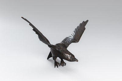 Lot 29 - A PAIR OF BRONZE ‘EAGLE’ KORO (INCENSE BURNER)